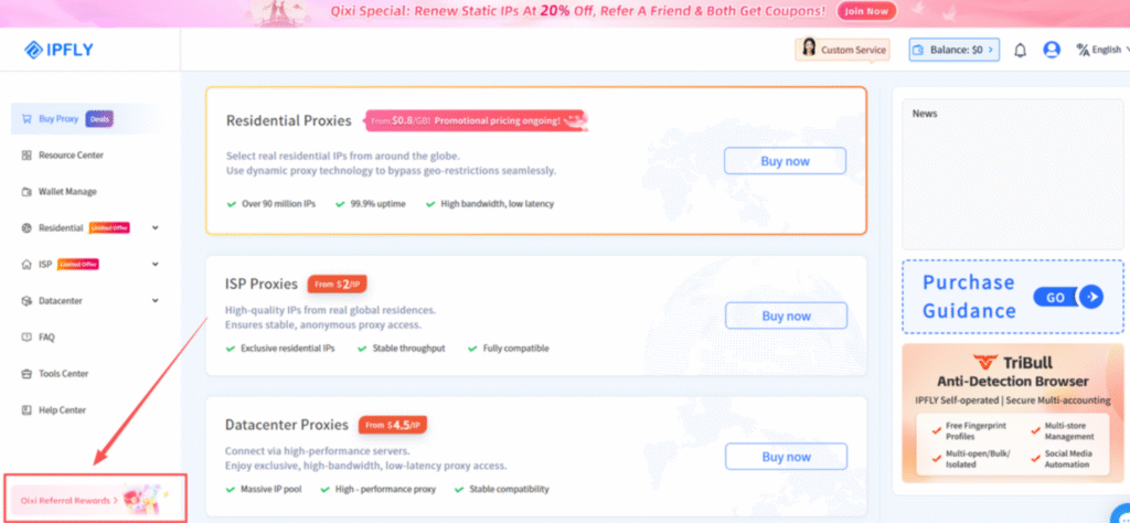IPFLY Qixi Festival Sale 2026: 20% OFF Proxy Renewals + Refer-a-Friend Rewards IPFLY Qixi Festival Sale 2026: 20% OFF Proxy Renewals + Refer-a-Friend Rewards