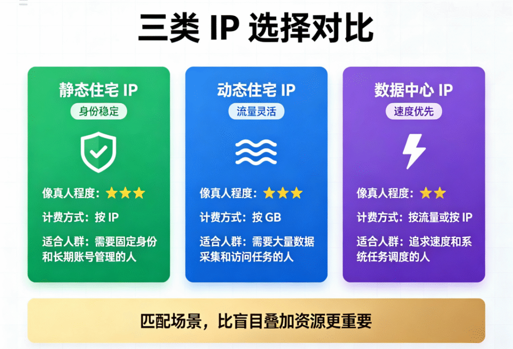 2026代理IP选购指南:不同业务场景应该选择哪种IP? 2026代理IP选购指南:不同业务场景应该选择哪种IP?