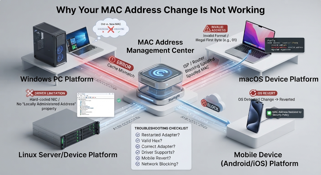 如何在 Windows、Mac、Linux 和移动设备上更改 MAC 地址